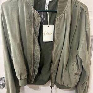 Elle Sage Green Bomber Jacket